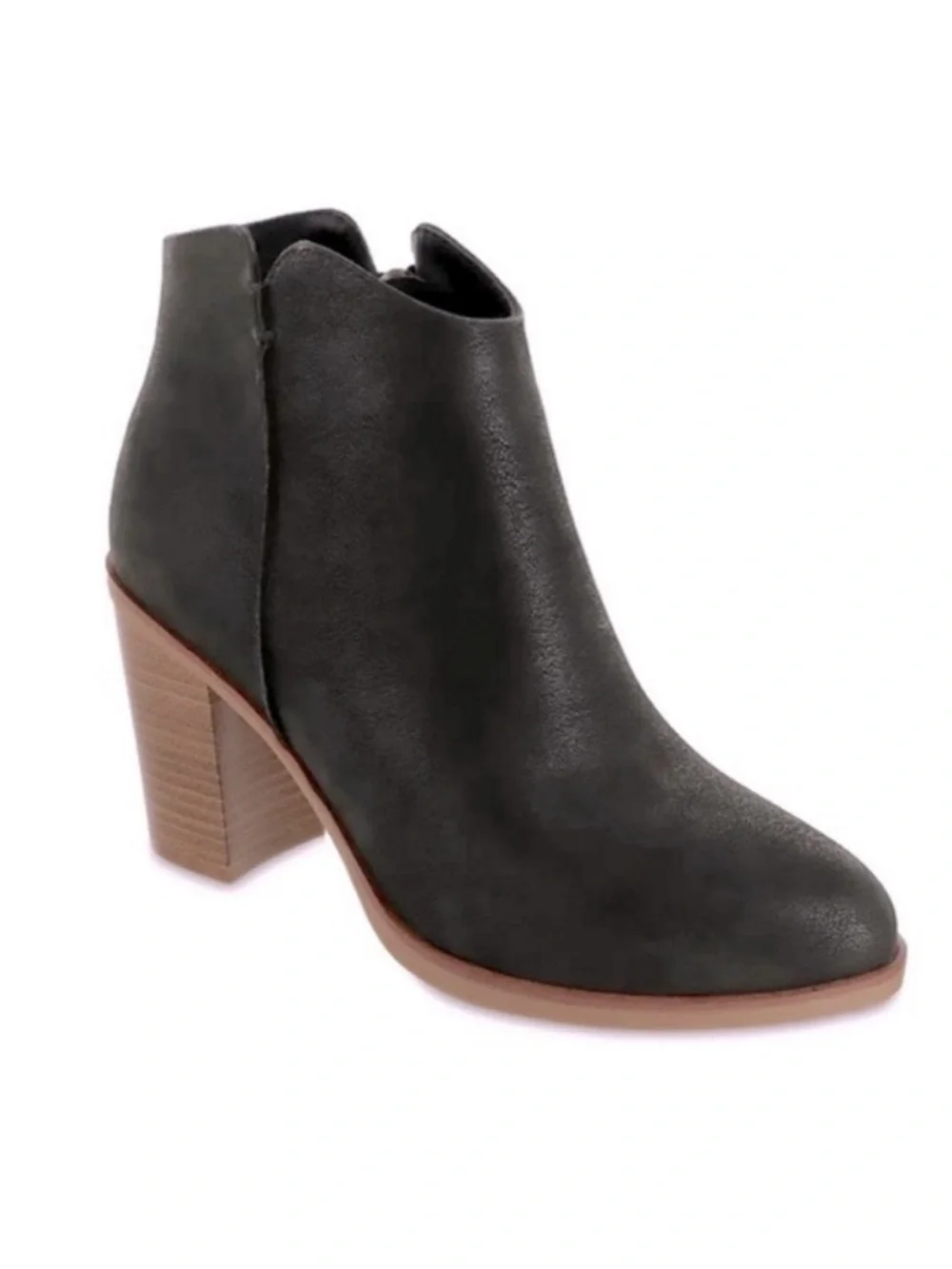 MIA Barby Bootie Black Brushed‎ Block Heel Ankle Boots Size 9